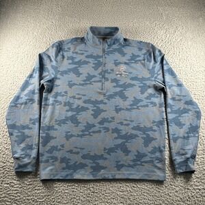johnnie-O Pullover Mens M Blue Camo Quarter Zip Trump National Los Angeles
